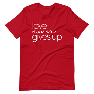 LOVE NEVER GIVES UP